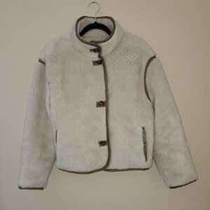 Old Navy Cream and Brown Teddy Jacket